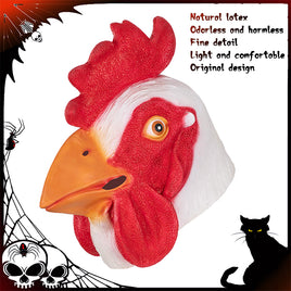 "Funny Rooster" Natural Latex Rooster Animal Head Mask For Halloweem Costume Cosplay