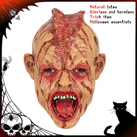 “Bloody Zombie”Creepy Halloween Mask, Horror Devil Mask, Natural Latex Ghost Mask for Theme Party, Cosplay, Horror Challenge Games
