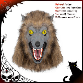 "Scary Wolf Head"Halloween Werewolf Mask for Men Full Head Latex Wolf Masks for Adults Funny Fancy Dress Cosplay Halloween Easter Party