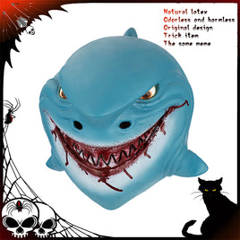 "Bloody Shark"Scary Shark Mask Halloween Ocean Animal Head Mask Realistic Costume Latex Mask